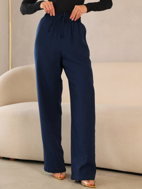 Calça Reta Alfaiataria Dominique com Elástico – Mariana