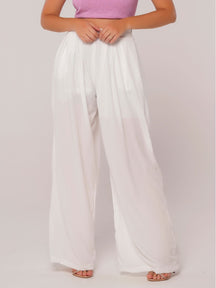 Calça Pantalona Fluida Comfy com Elástico e Bolso Lateral Maite