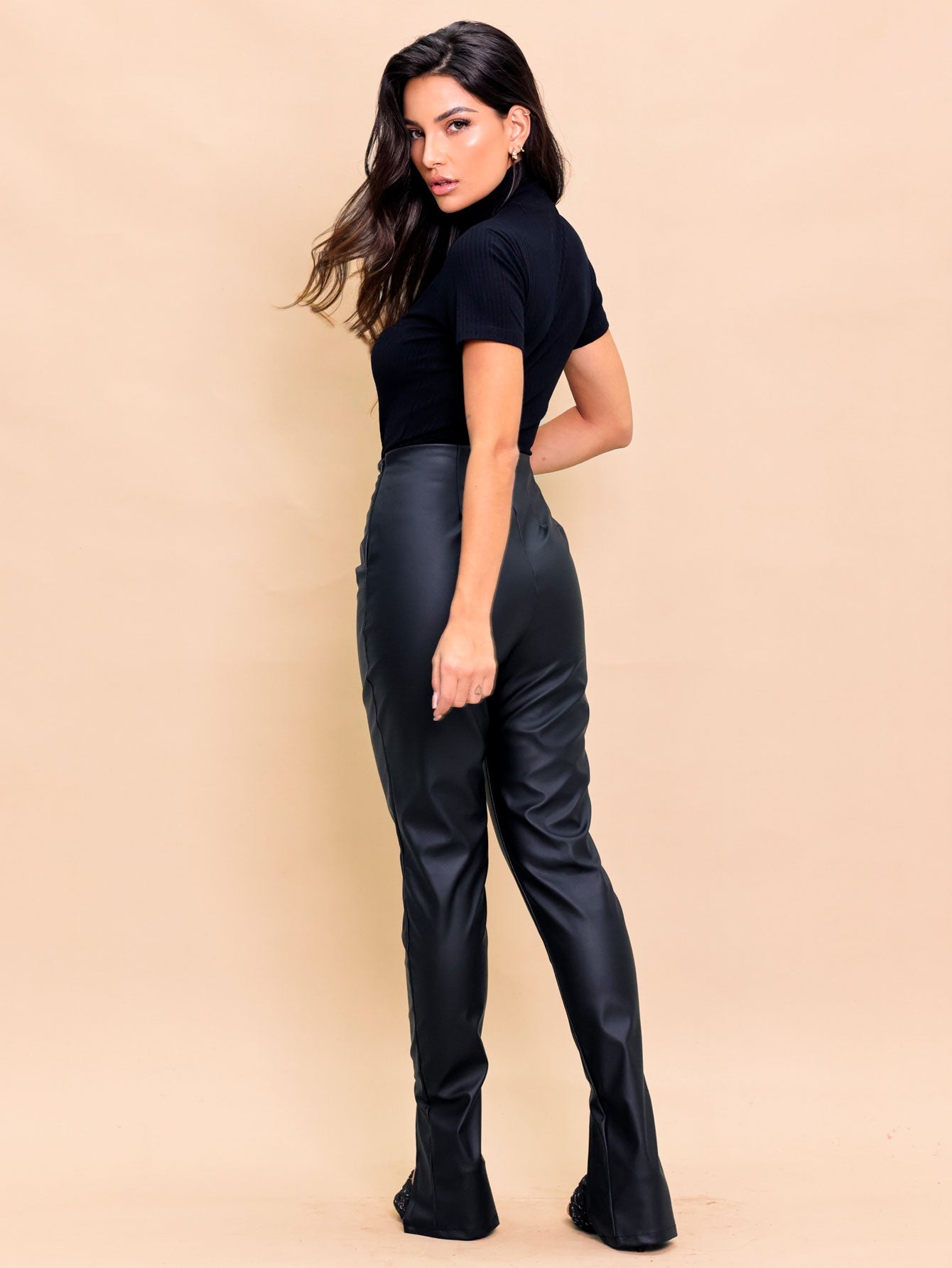 Calça Couro Skinny Montaria Soho