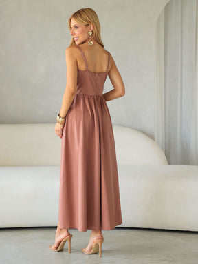 Vestido Midi Tricoline com bolso Samanta