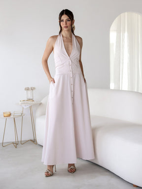 Vestido longo Frente Unica Lastex Vitória