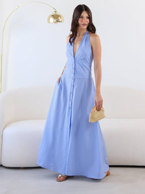 Vestido longo Frente Unica Lastex Vitória